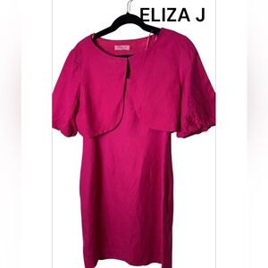 Eliza J  dress and bolero,linen blend,women size 12,bell,puffed sleeve,event,